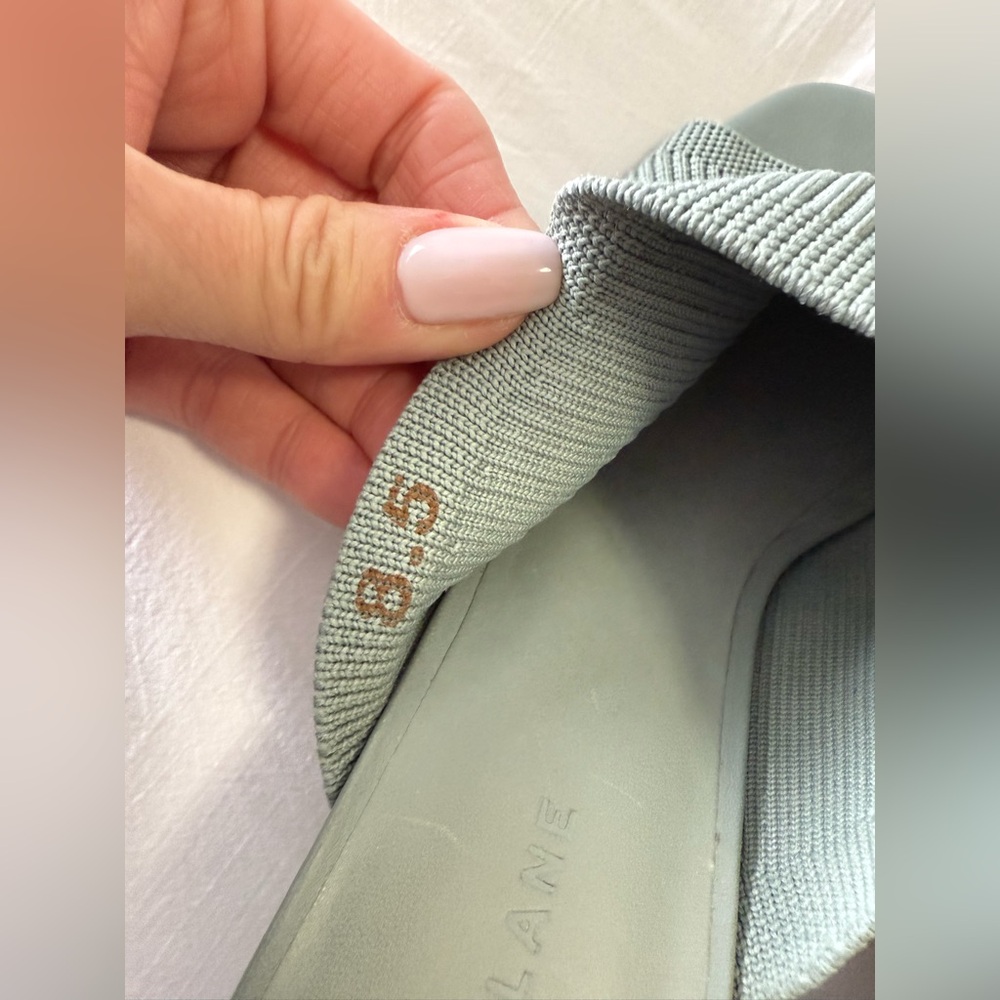 Everlane | SZ 8.5 | Seafoam Green ReKnit Glove Mule Open Toe Block Heel Slide - Picture 7 of 11